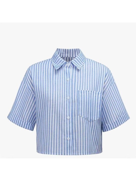 unbranded Tops - Blue and White Striped Crop Top